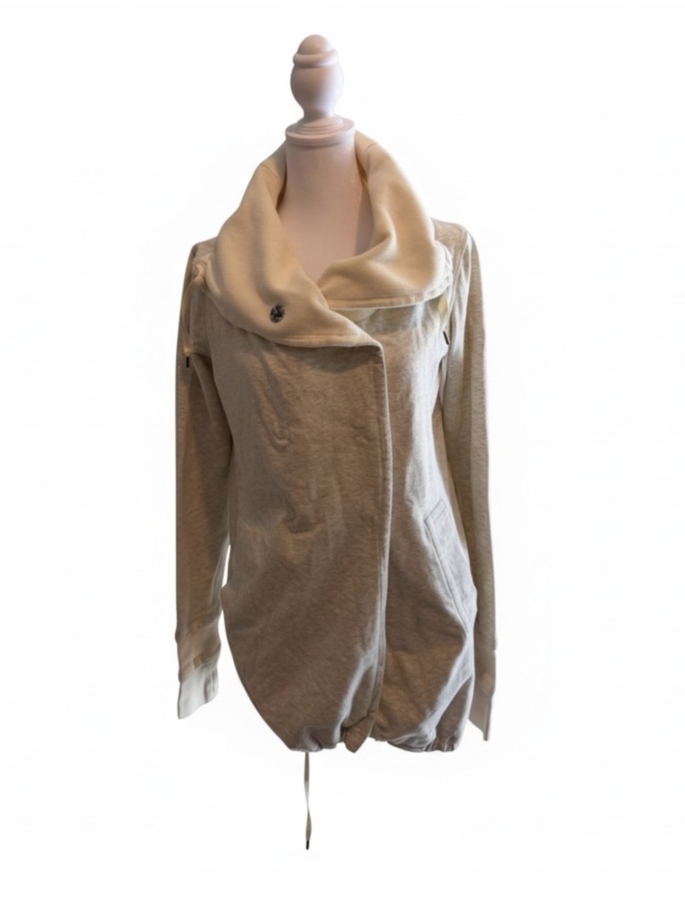 lululemon athletica Cream Asymmetrical Collar Sweater Jacket